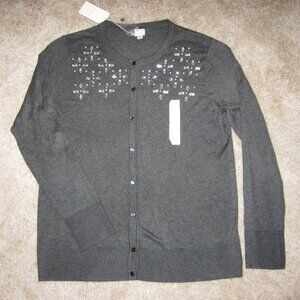 A New Day women's XXL gray embellished cardigan